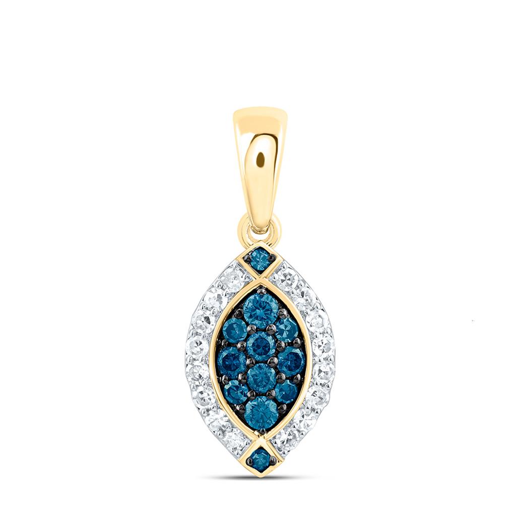 10K Yellow Or Rose Gold Natural Diamond Fashion Marquise Pendant