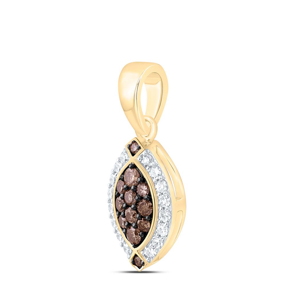 10K Yellow Or Rose Gold Natural Diamond Fashion Marquise Pendant
