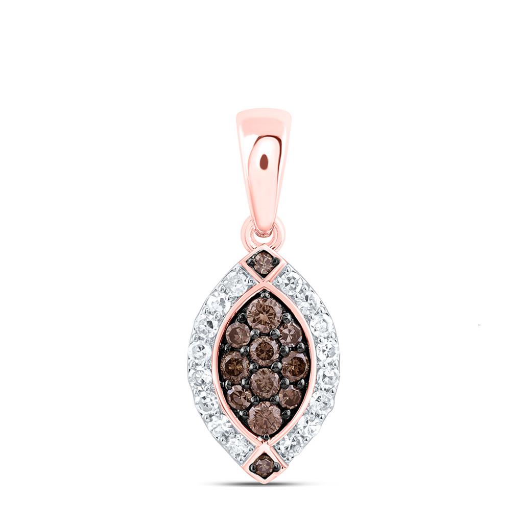 10K Yellow Or Rose Gold Natural Diamond Fashion Marquise Pendant