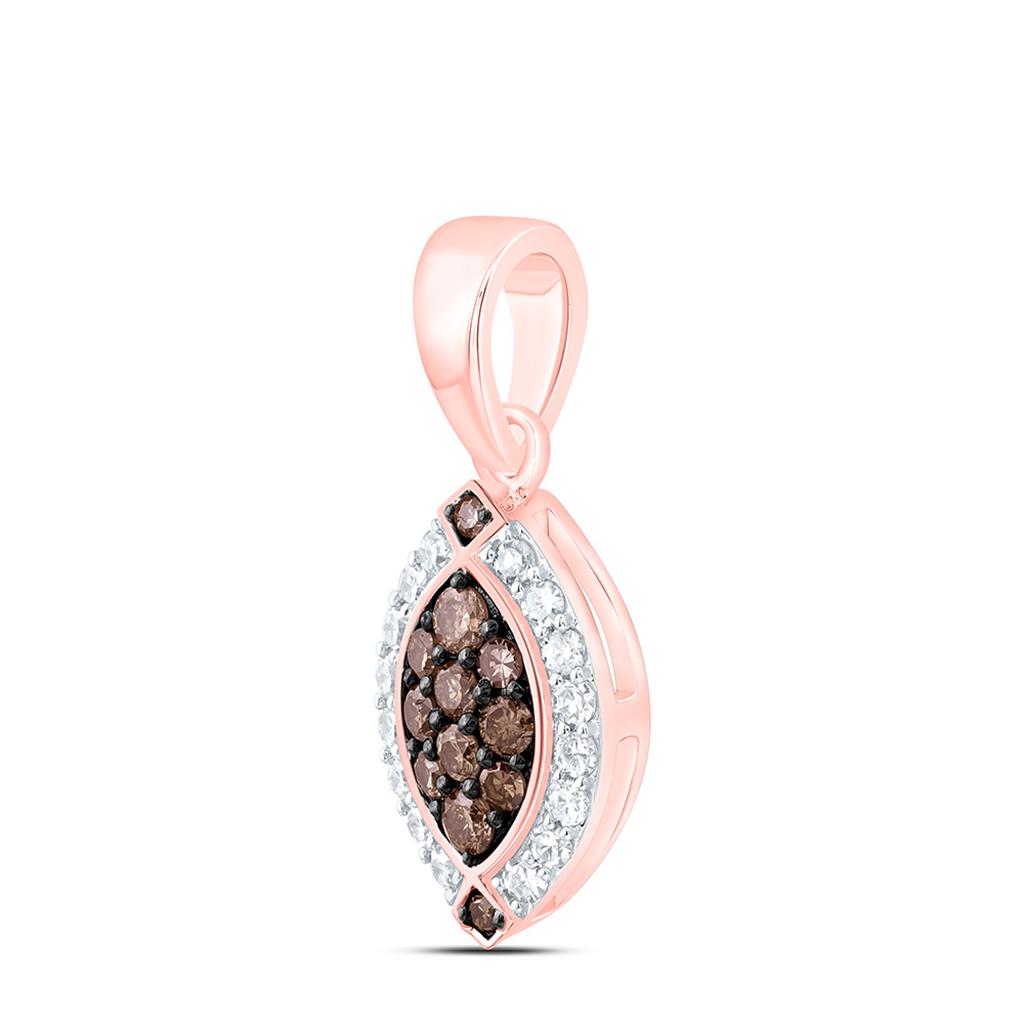 10K Yellow Or Rose Gold Natural Diamond Fashion Marquise Pendant