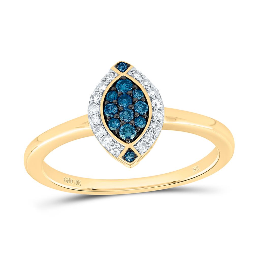 10K Yellow Or Rose Gold 1/5 Cttw Natural Diamond Fashion Marquise Ring
