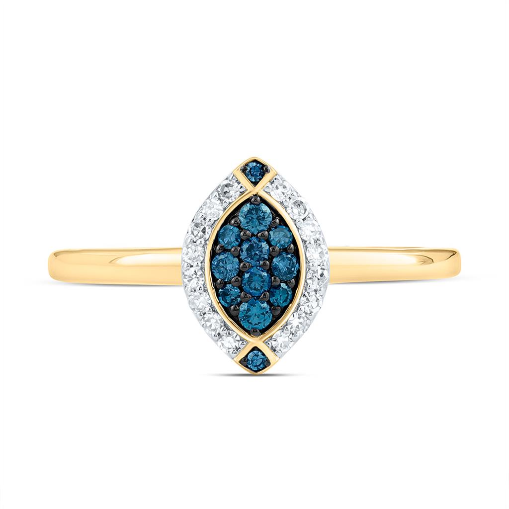 10K Yellow Or Rose Gold 1/5 Cttw Natural Diamond Fashion Marquise Ring