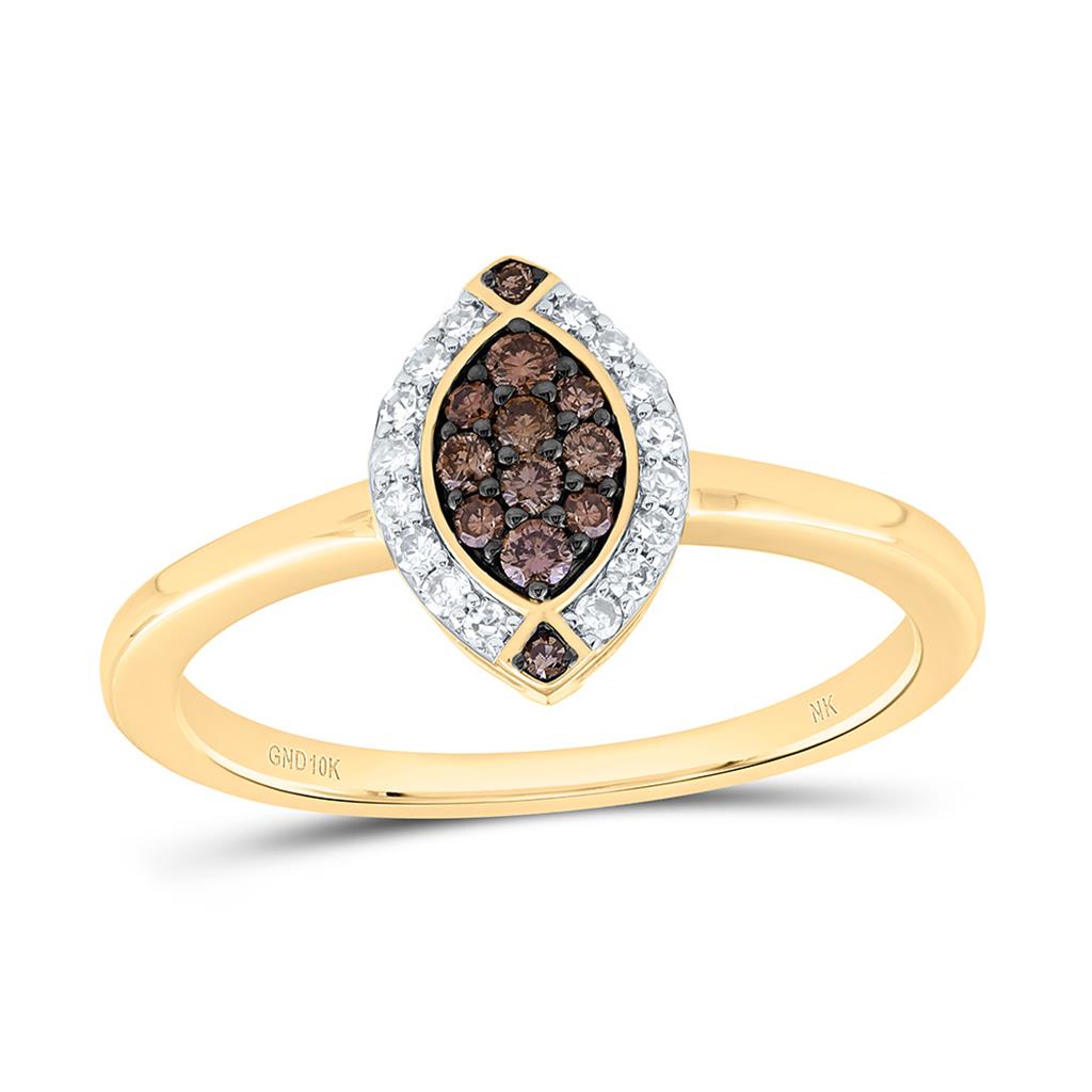 10K Yellow Or Rose Gold 1/5 Cttw Natural Diamond Fashion Marquise Ring