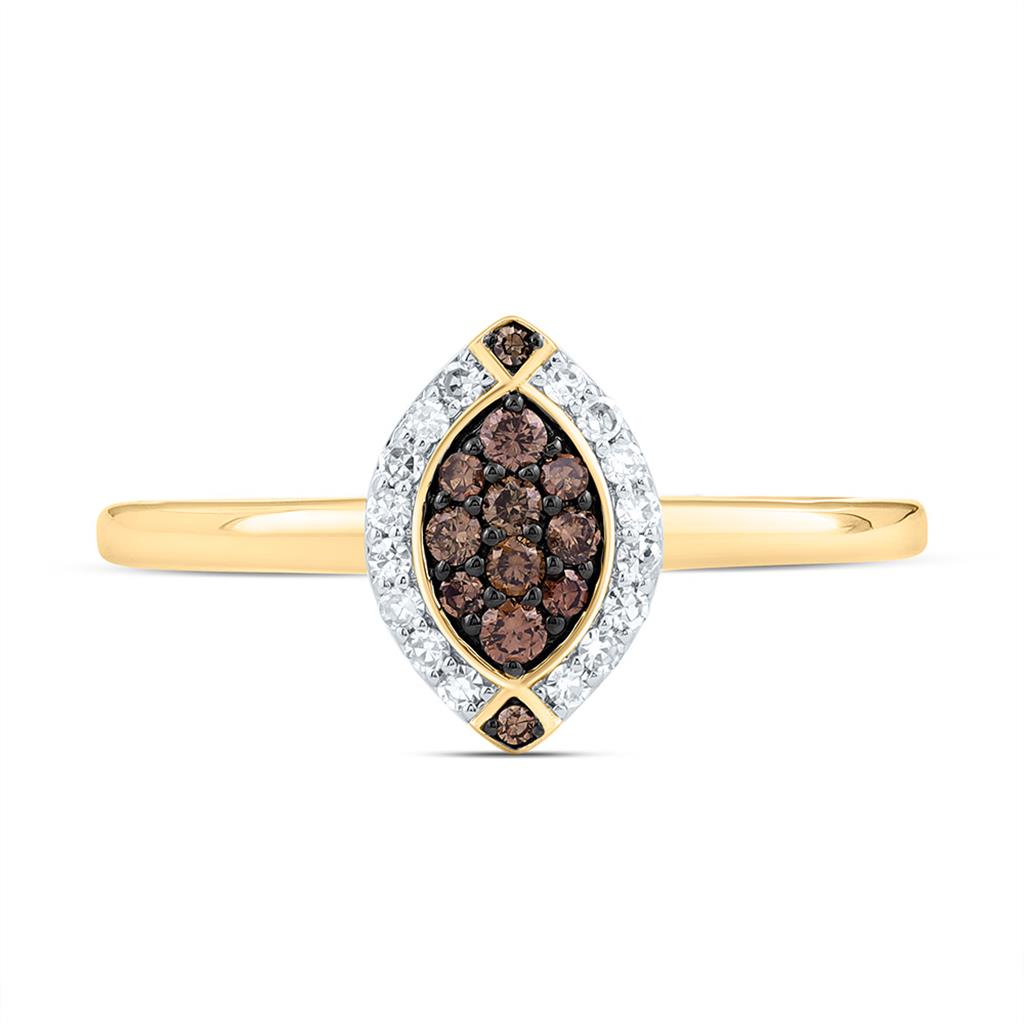 10K Yellow Or Rose Gold 1/5 Cttw Natural Diamond Fashion Marquise Ring