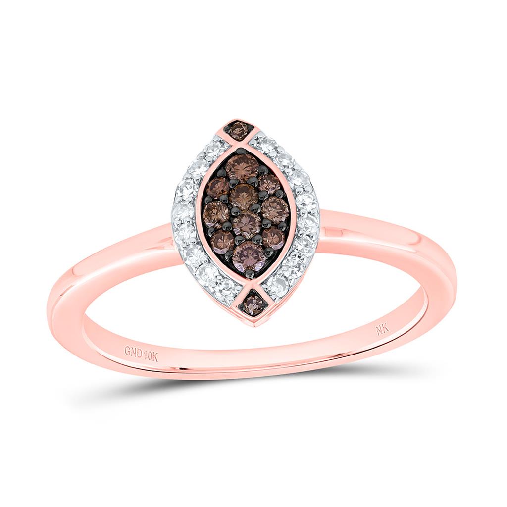 10K Yellow Or Rose Gold 1/5 Cttw Natural Diamond Fashion Marquise Ring