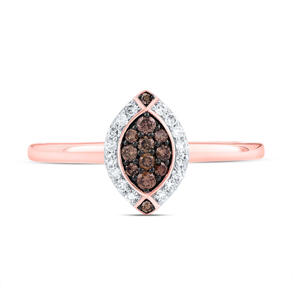10K Yellow Or Rose Gold 1/5 Cttw Natural Diamond Fashion Marquise Ring