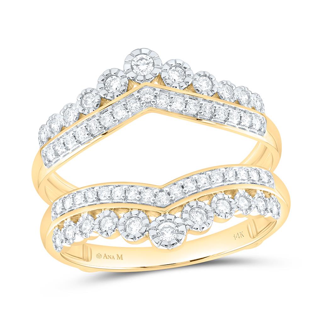 14K Yellow Gold 3/8 Cttw Natural Diamond Ana M Fashion Enhancer Ring