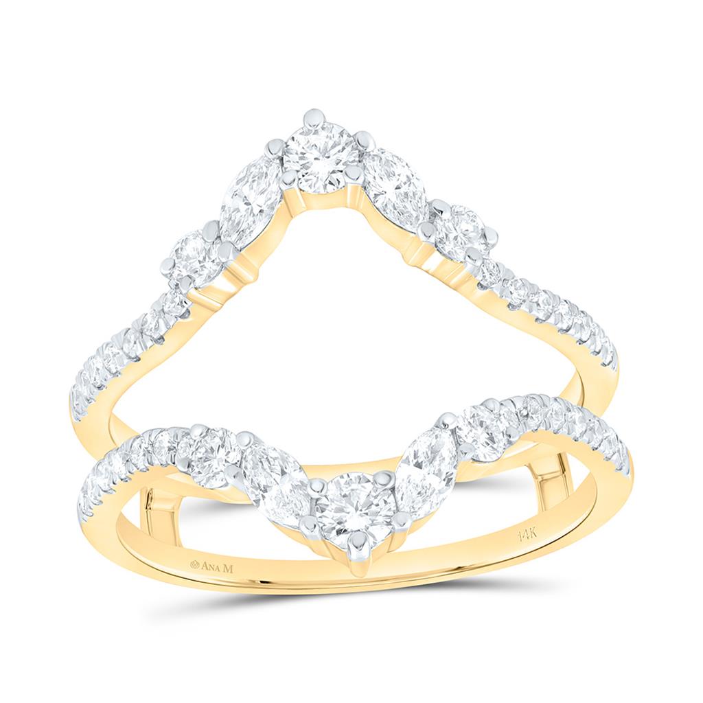 14K Yellow Gold 3/4 Cttw Natural Diamond Ana M Fashion Enhancer Ring