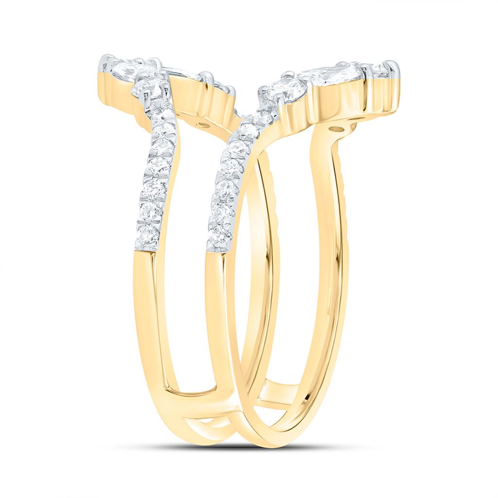 14K Yellow Gold 3/4 Cttw Natural Diamond Ana M Fashion Enhancer Ring