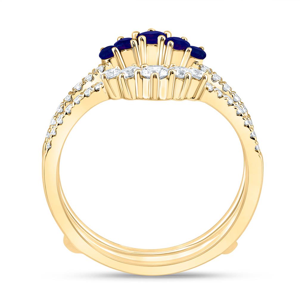 14K Yellow Gold 1/2 Cttw Natural Diamond Ana M Round Natural Gem Enhancer Ring