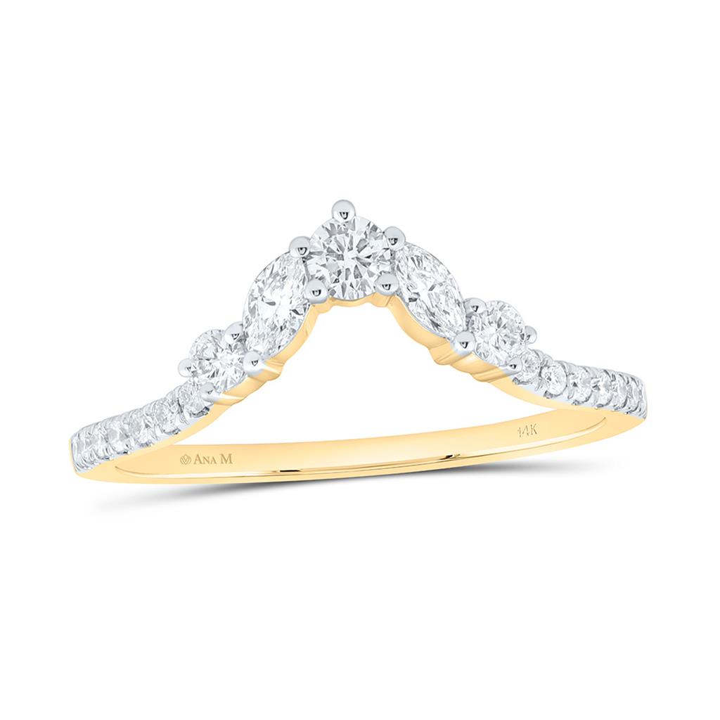 14K Yellow Gold 3/8 Cttw Natural Diamond Ana M Fashion Ring