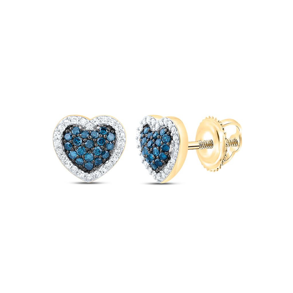 10K Yellow Or Rose Gold 1/3 Cttw Natural Diamond Fashion Heart Earring