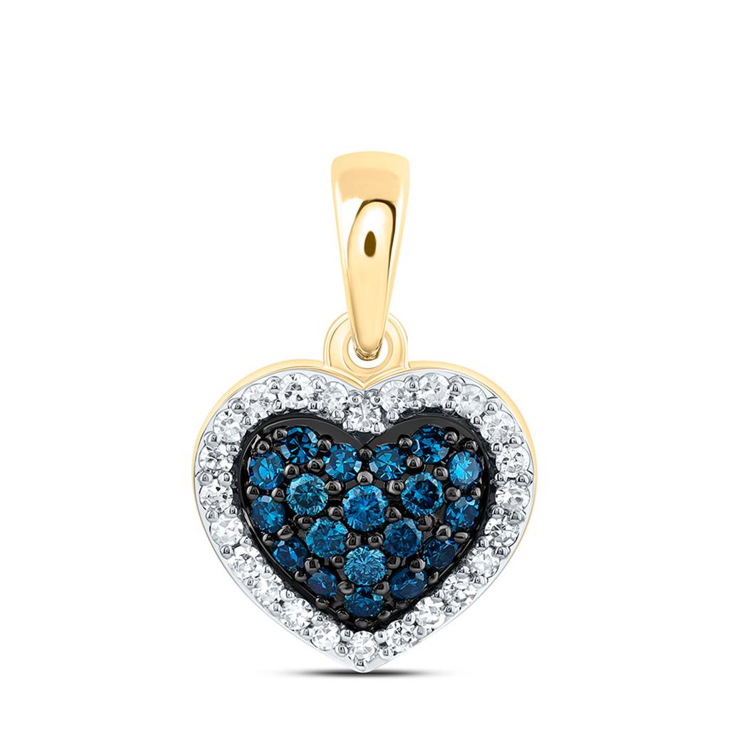 10K Yellow Or Rose Gold 1/4 Cttw Natural Diamond Fashion Heart Pendant