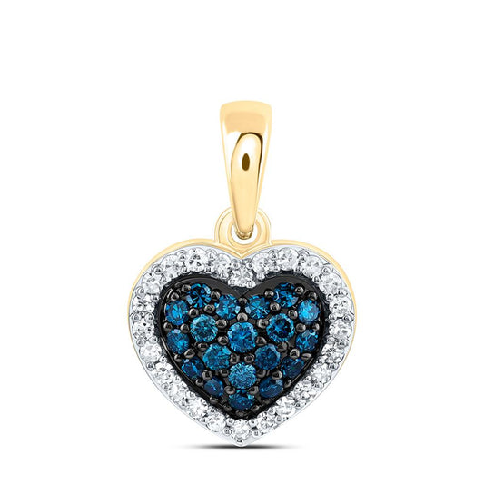 10K Yellow Or Rose Gold 1/4 Cttw Natural Diamond Fashion Heart Pendant