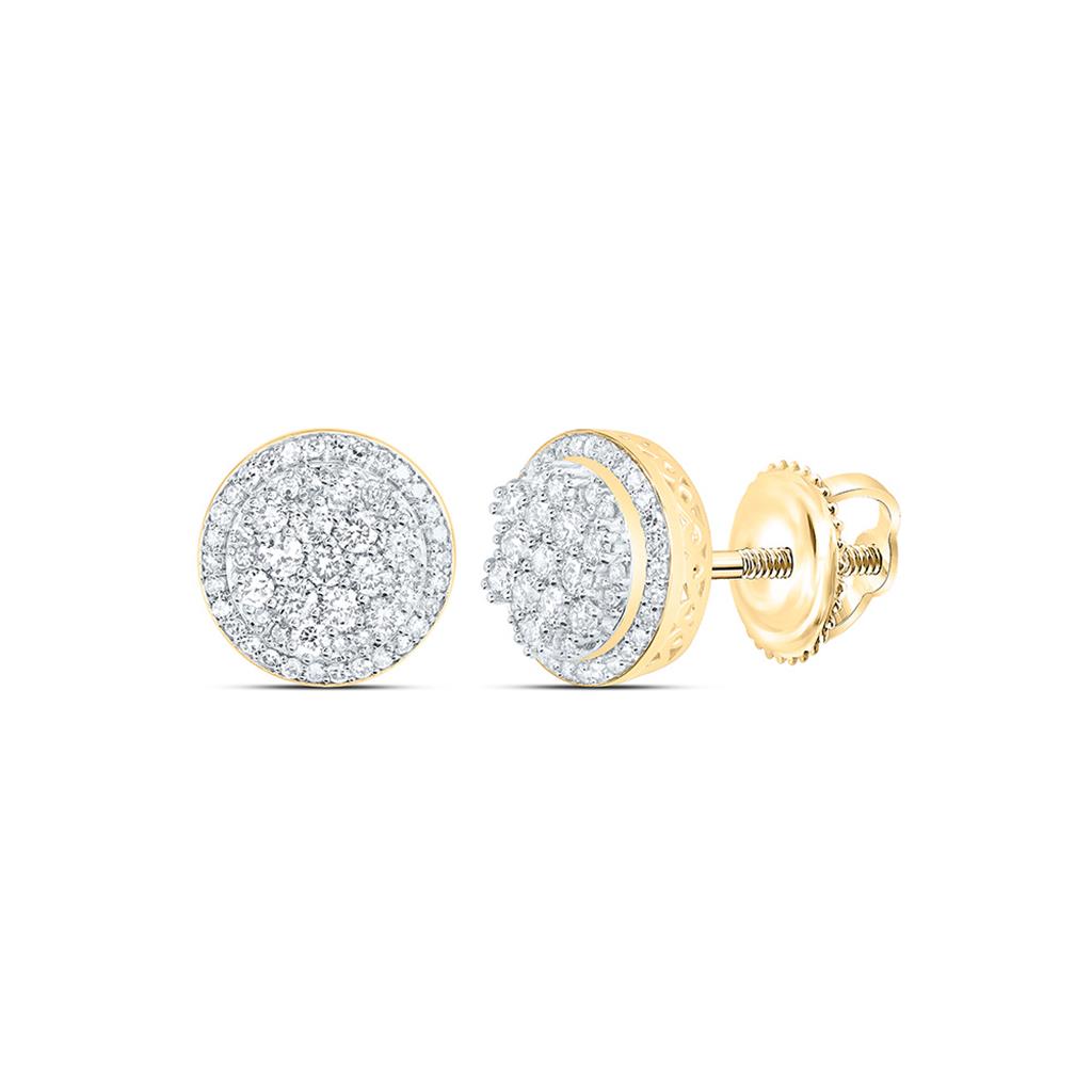 10K Yellow Gold  3/4 Cttw Natural Diamond Fashion Round Earring