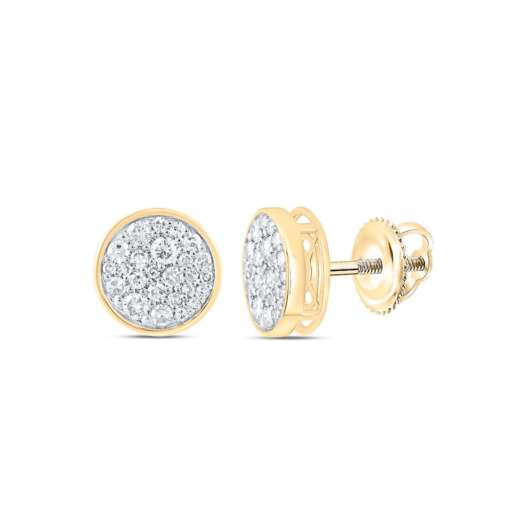 10K Yellow Gold 1/4 Cttw Natural Diamond Fashion Round Earring
