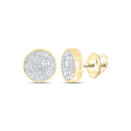 10K Yellow Gold 1 Cttw Natural Diamond Fashion Round Earring