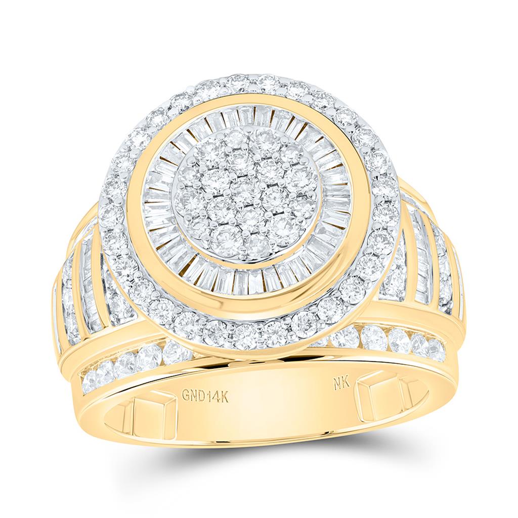 14K Yellow Gold 1 5/8 Cttw Natural Diamond Fashion Round Ring
