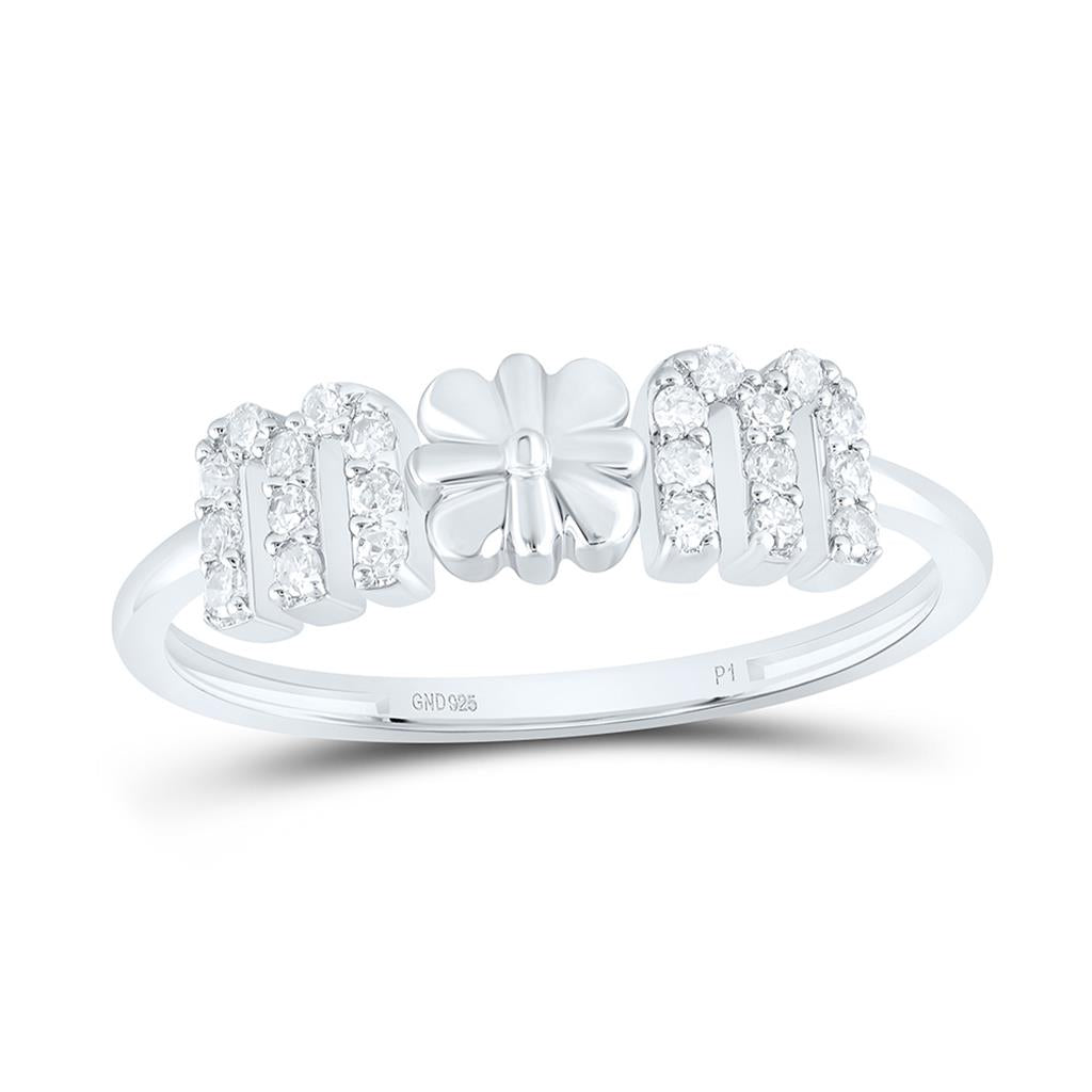 Sterling Silver 1/6 Cttw Natural Diamond Gift "Mom" Ring