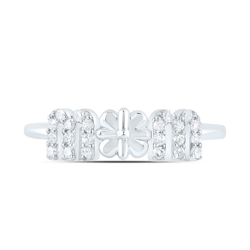 Sterling Silver 1/6 Cttw Natural Diamond Gift "Mom" Ring