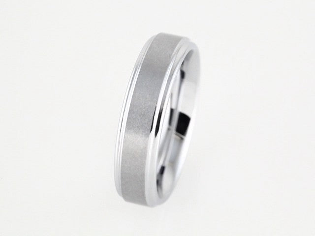 White Tungsten 6 mm Stepped-Edge Inlay Comfort-Fit Band  Size 8