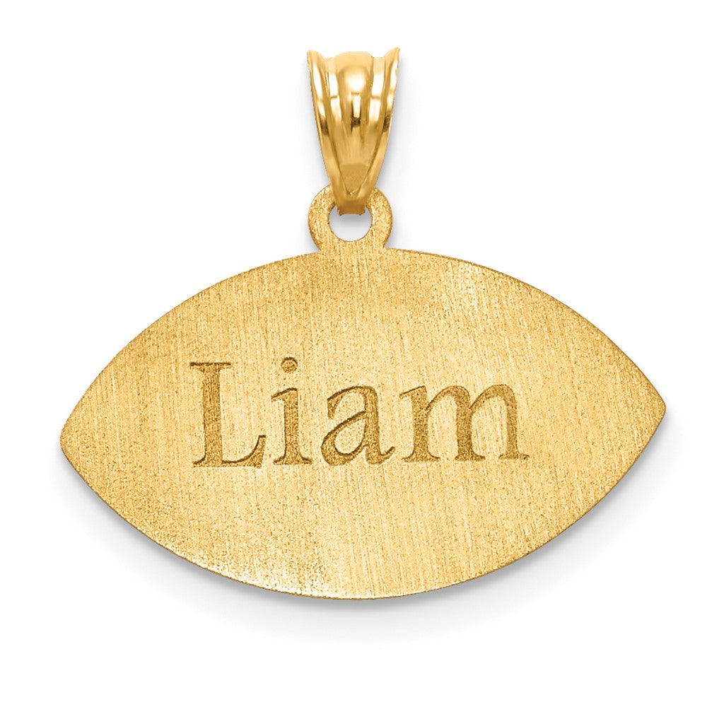 10K Yellow Gold FootballEngravable Charm Pendant Jewelry Gifts (Length 0.57" Width 0.8")