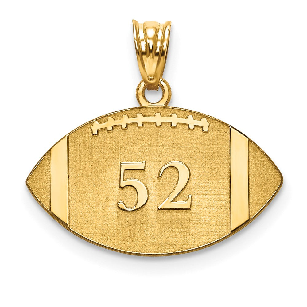 10K Yellow Gold FootballEngravable Charm Pendant Jewelry Gifts (Length 0.57" Width 0.8")