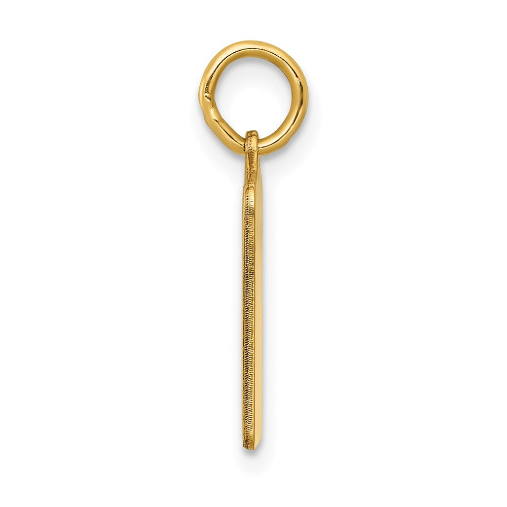 14k Yellow Gold Enameled Blue Birth Certificate Engravable Charm Pendant Jewelry Gifts (Length 0.78" Width 0.51")
