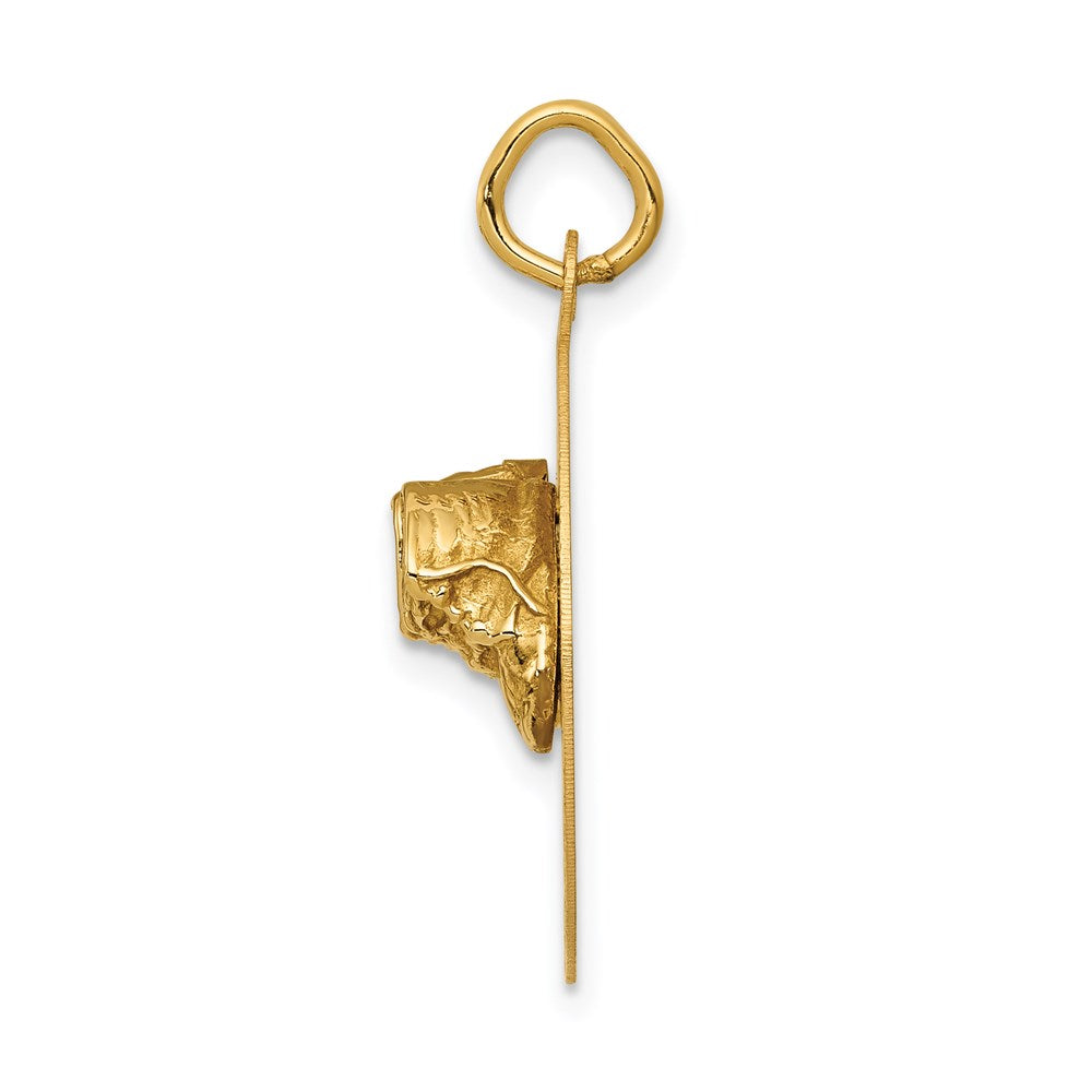 14k Yellow Gold Small Baby Shoes on Disc Engravable Charm Pendant Jewelry Gifts (Length 0.86" Width 0.35")