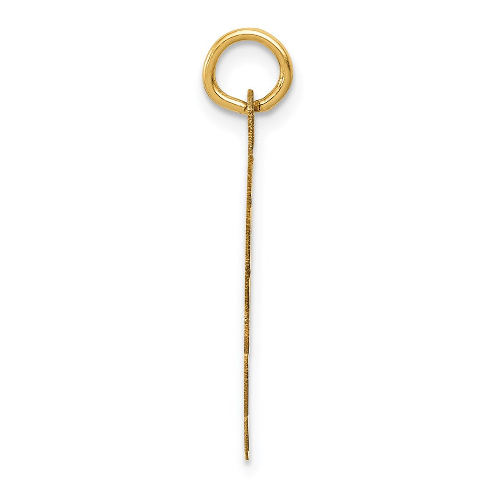 14k Yellow Gold Wrestling Scalloped Edge Disc Engravable Charm Pendant Jewelry Gifts (Length 0.82" Width 0.7")