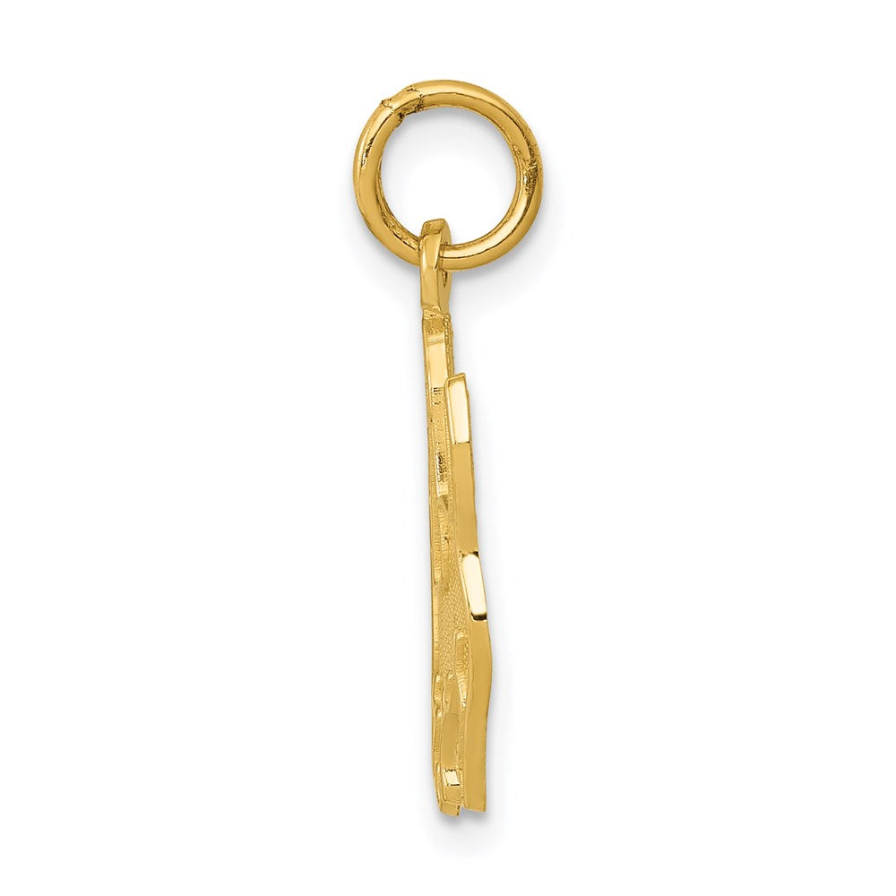 14k Yellow Gold Dog Engravable Charm Pendant Jewelry Gifts (Length 0.86" Width 0.51")