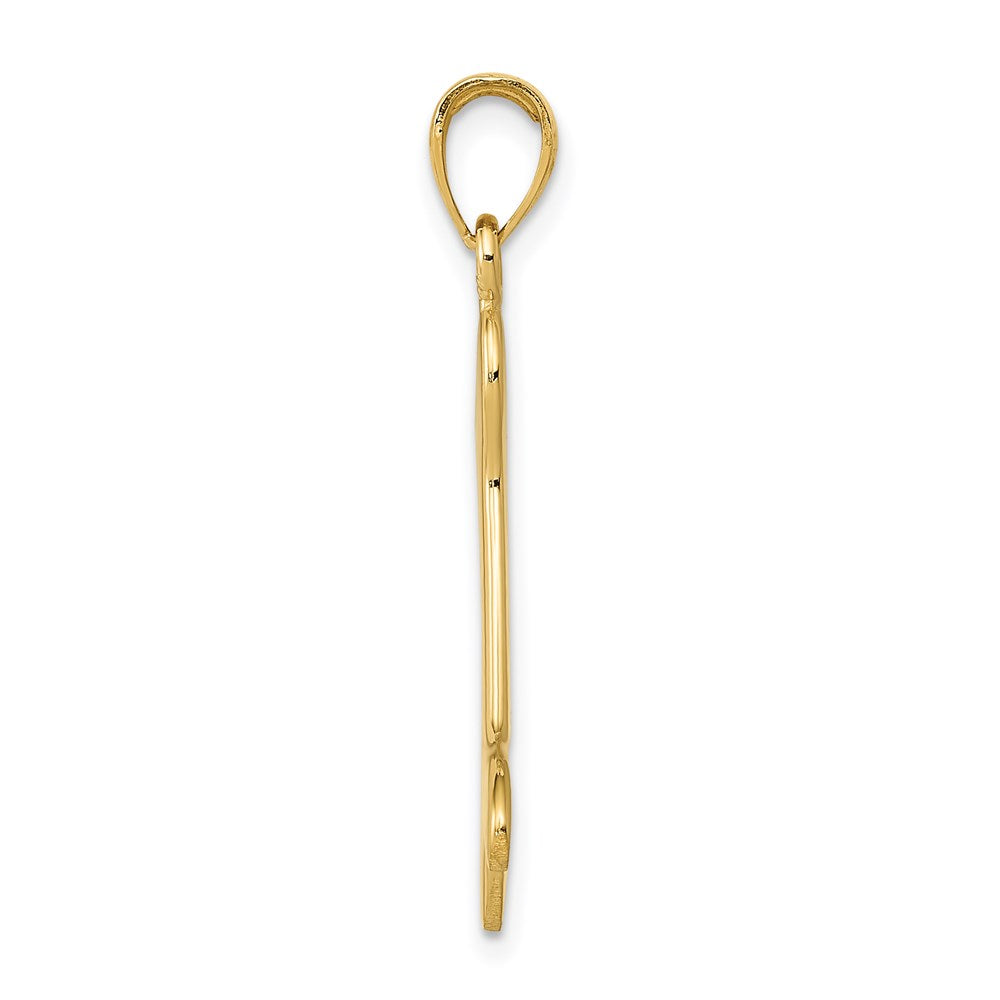 14k Yellow Gold Polished Dog BoneEngravable Charm Pendant Jewelry Gifts (Length 1.33" Width 0.74")