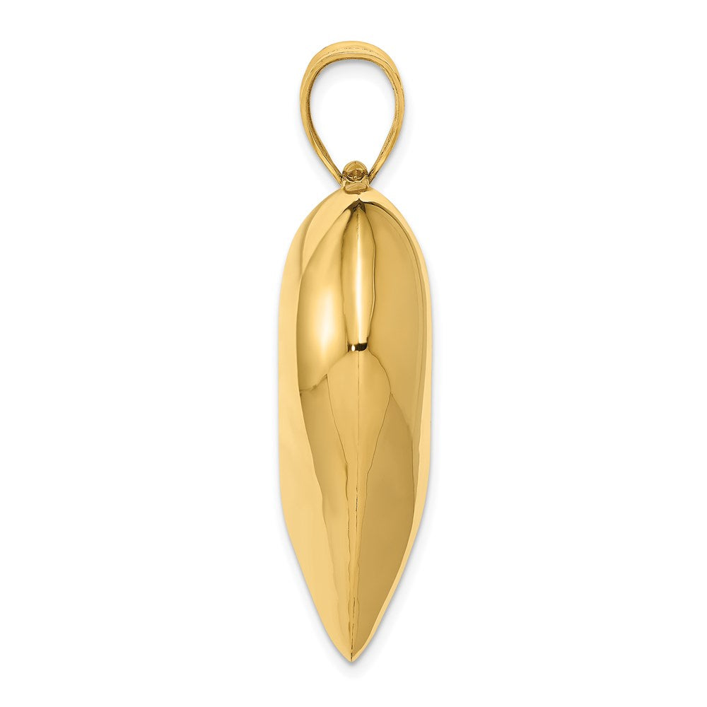 14k Yellow Gold Polished 3D Large Puffed Heart Engravable Charm Pendant Jewelry Gifts (Length 1.64" Width 1.52")