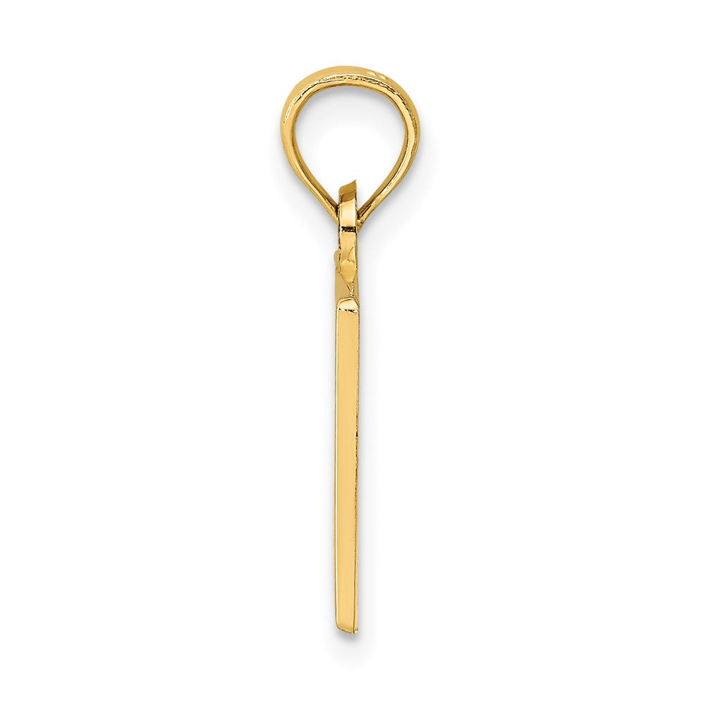 14k Yellow Gold #1 TEACHER,Engravable Charm Pendant Jewelry Gifts (Length 0.44" Width 0.68")