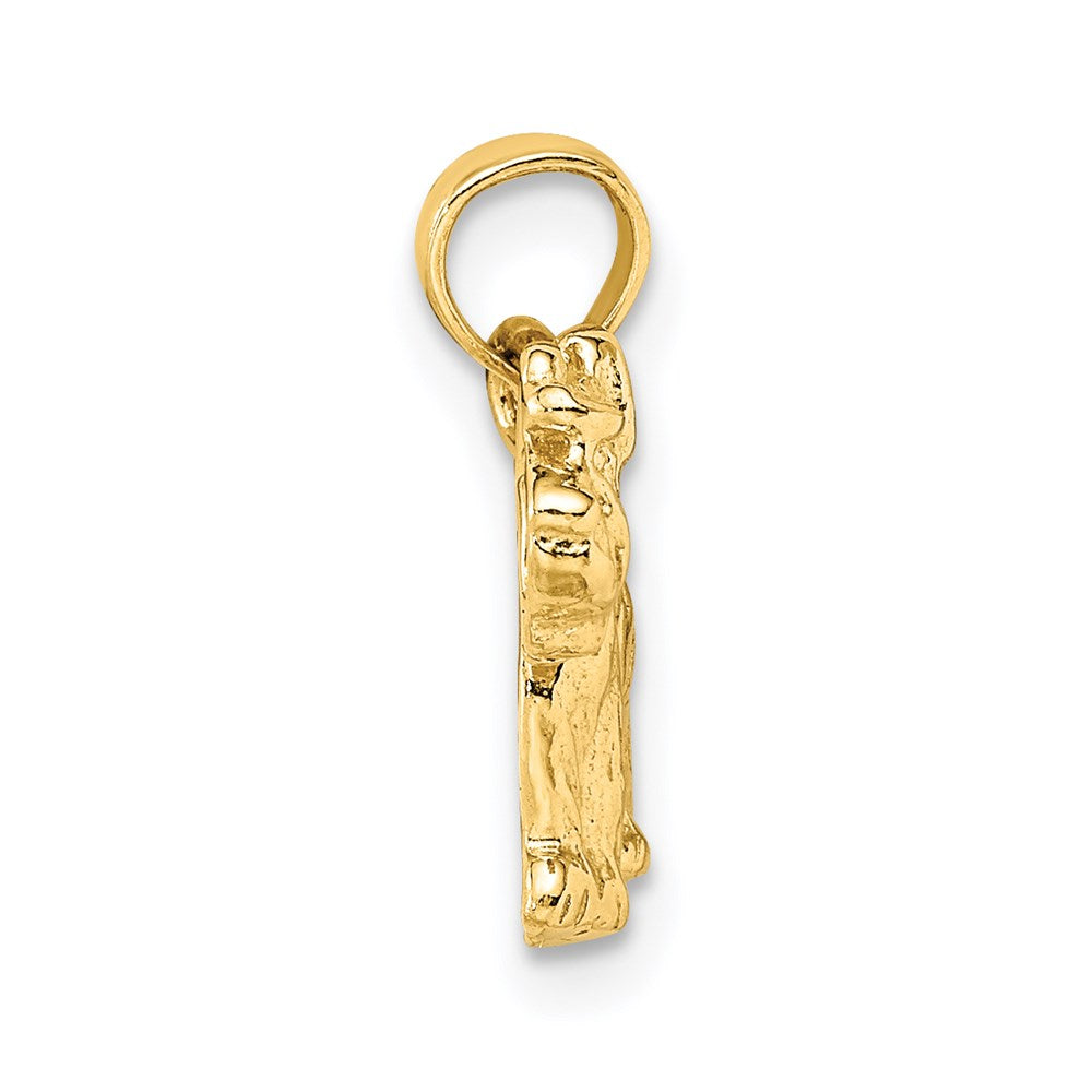 14k Yellow Gold Schnauzer DogEngravable Charm Pendant Jewelry Gifts (Length 0.66" Width 0.59")