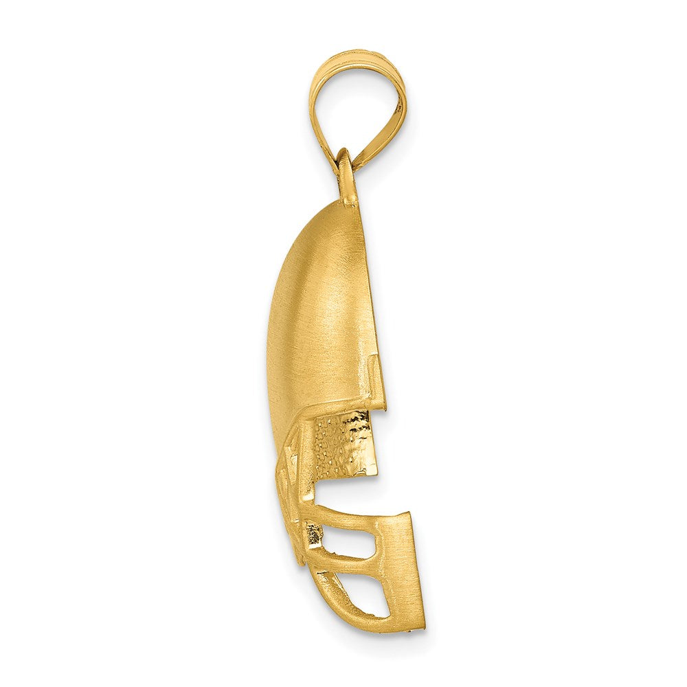 14k Yellow Gold Brushed Football HelmetEngravable Charm Pendant Jewelry Gifts