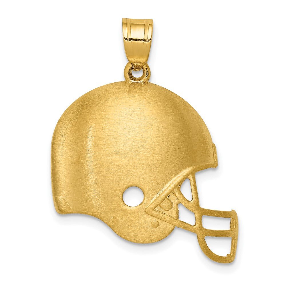 14k Yellow Gold Brushed Football HelmetEngravable Charm Pendant Jewelry Gifts