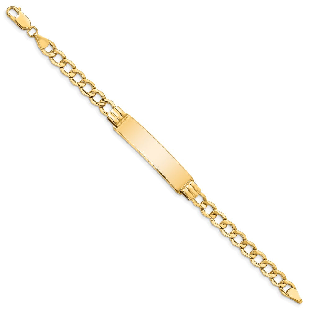 Polished Engravable 14K Yellow Gold Curb Link 5.9 mm ID Bracelet Length 7 inches Width With Lobster Claw Clasp