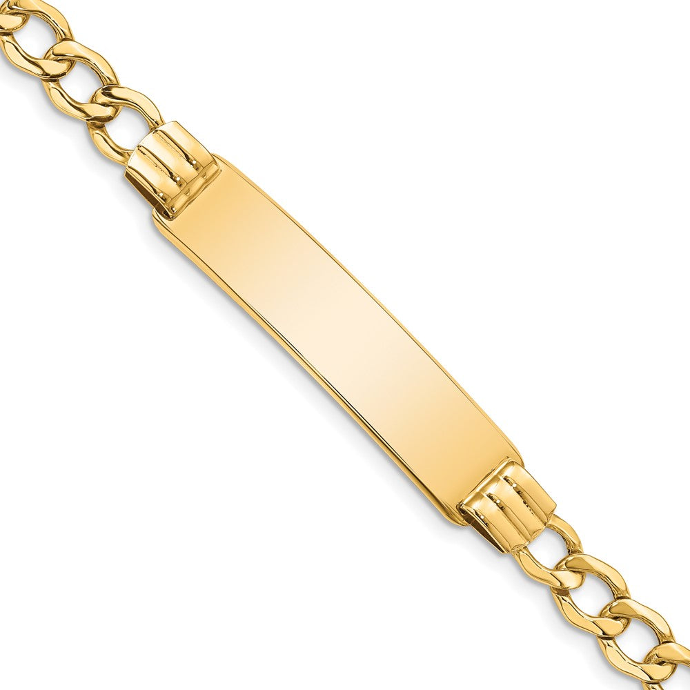 Polished Engravable 14K Yellow Gold Curb Link 5.9 mm ID Bracelet Length 7 inches Width With Lobster Claw Clasp