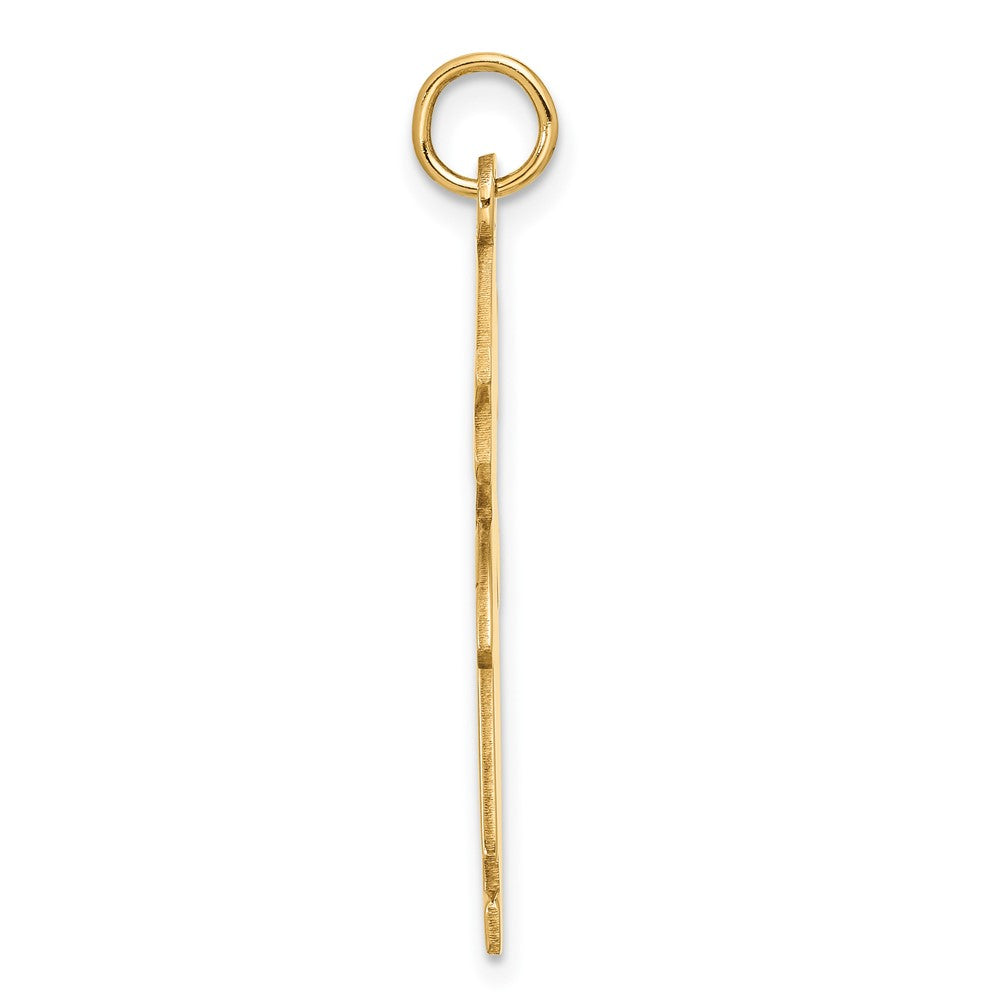 14k Yellow Gold Satin GirlEngravable Charm Pendant Jewelry Gifts (Length 1.33" Width 0.62")