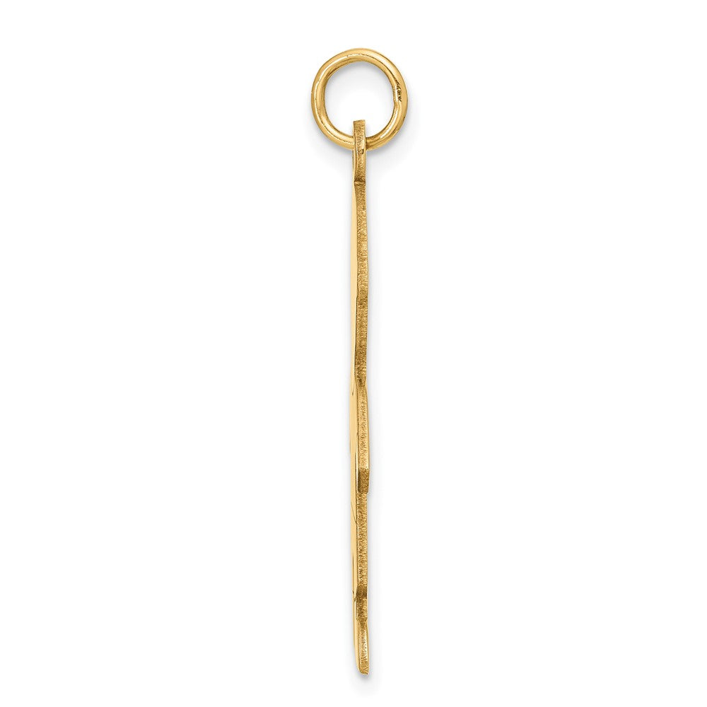 14k Yellow Gold Satin BoyEngravable Charm Pendant Jewelry Gifts (Length 1.33" Width 0.59")