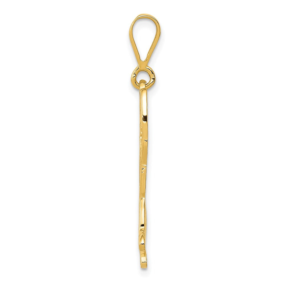 14k Yellow Gold German Shepherd Engravable Charm Pendant Jewelry Gifts (Length 1.37" Width 0.74")