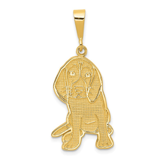 14k Yellow Gold Beagle Engravable Charm Pendant Jewelry Gifts (Length 1.4" Width 0.59")