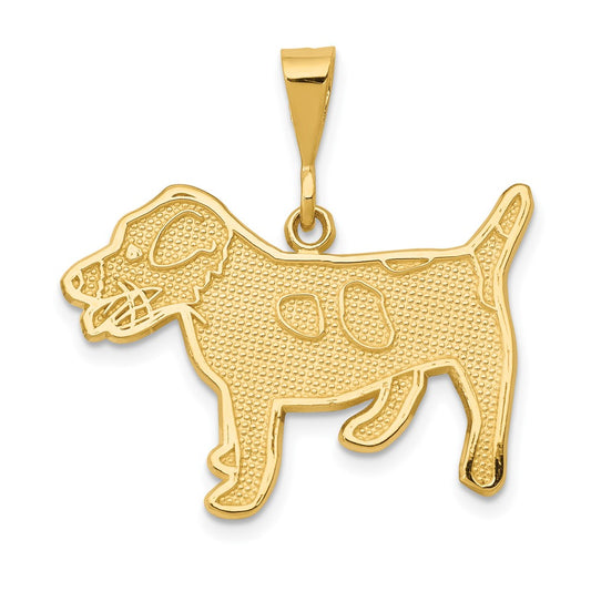 14k Yellow Gold Jack Russell Terrier Dog Engravable Charm Pendant Jewelry Gifts (Length 1.09" Width 0.98")