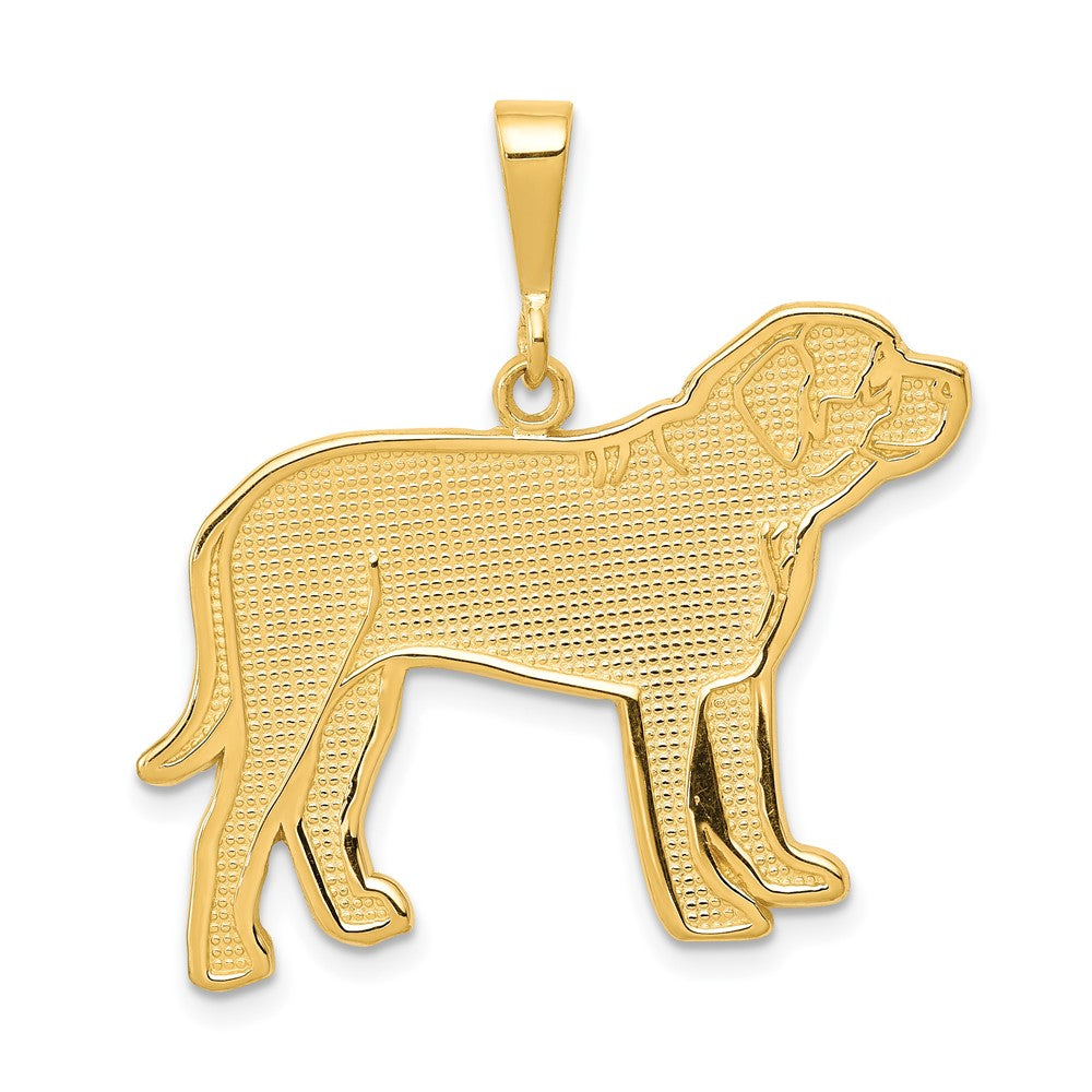 14k Yellow Gold Mastiff Engravable Charm Pendant Jewelry Gifts (Length 1.25" Width 1.09")
