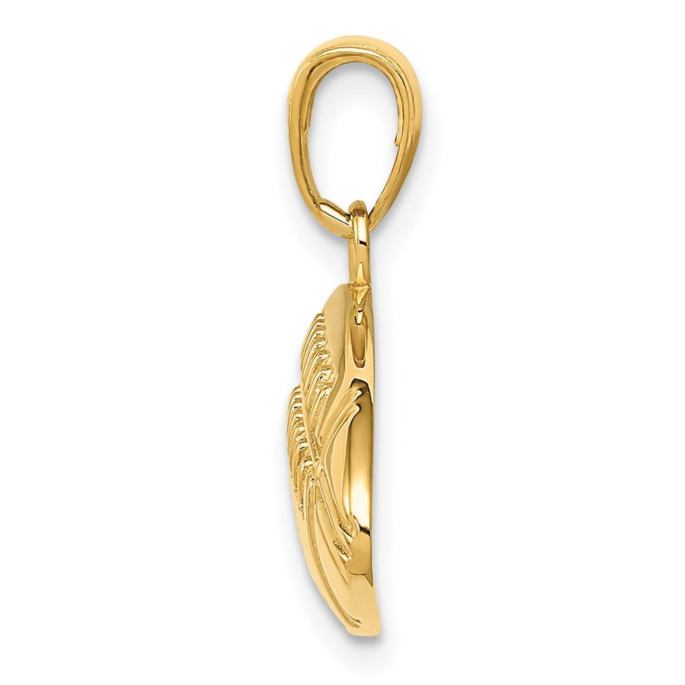14k Yellow Gold Polished Medium FootballEngravable Charm Pendant Jewelry Gifts (Length 0.55" Width 0.94")