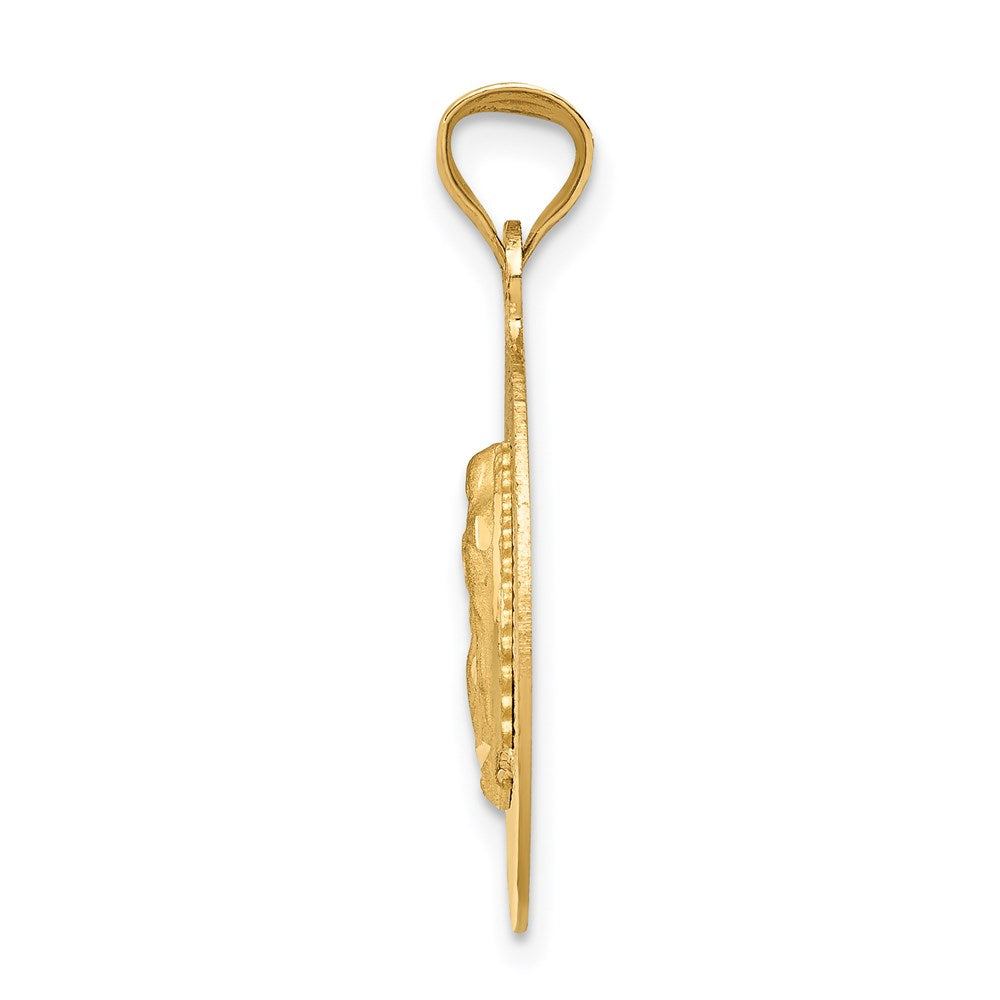 14k Yellow Gold Our Lady of GuadalupeEngravable Charm Pendant Jewelry Gifts (Length 1.01" Width 0.53")