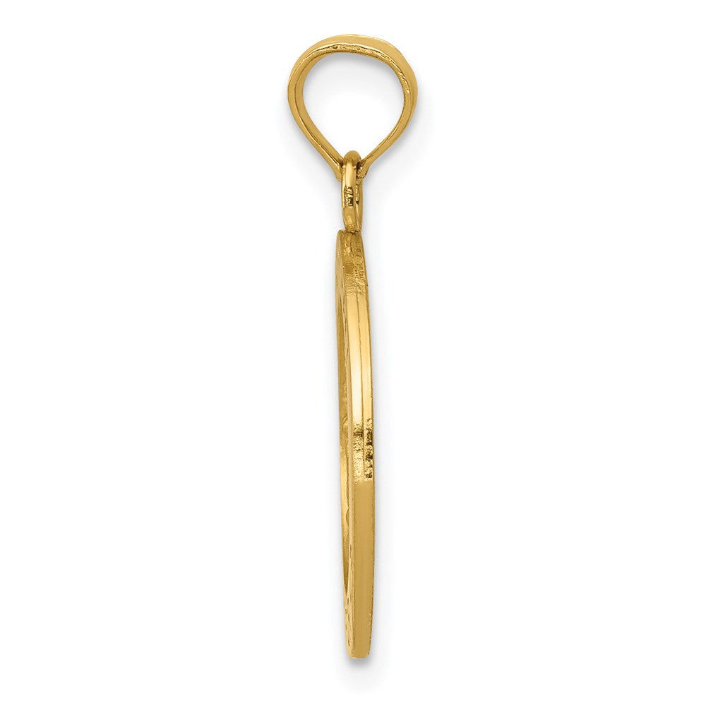 14k Yellow Gold Saint Michael Medal Engravable Charm Pendant Jewelry Gifts (Length 0.82")
