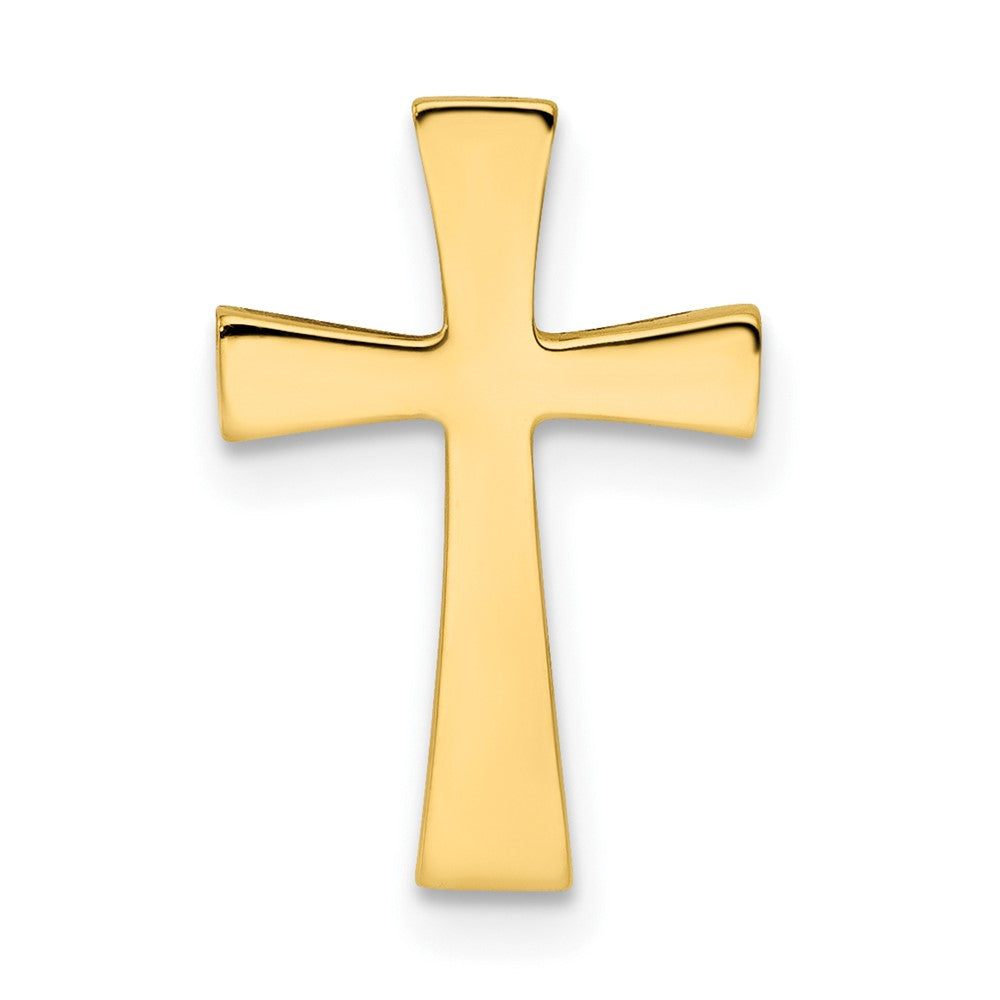 14k Yellow Gold Polished Crucifix Cross Chain SlideEngravable Charm Pendant Jewelry Gifts (Length 0.61" Width 0.42")