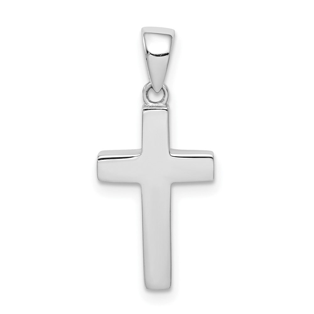 14k White Gold Crucifix CrossEngravable Charm Pendant Jewelry Gifts (Length 0.92" Width 0.43")